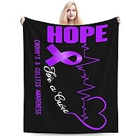 Hope for A Cure Crohns Colitis Awareness Throw Blanket for Couch 50