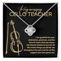 Vocal Coach Necklace Silver Plated Love Knot Standard - I Am Grateful For Your Dedication - Appreciation Music Teacher Song Entertainer