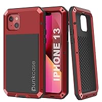 Punkcase for iPhone 13 Metal Case | Heavy Duty Military Grade Armor Cover [Shock Proof] Hard Aluminum & TPU Design W/Tempered Glass Screen Protector for iPhone 13 (6.1