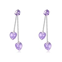 romantic 5 colors heart shape Austrian crystals fashion jewelry earrings