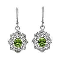 Multi Choice Round Shape Gemstone 925 Sterling Silver Party Wear Solitaire Floral Accents Earrings