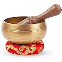 Ajuny Singing Bowl Plain For Meditation And Sound Healing Comes With An Stick And Cushion Great Gift 5 Inches 