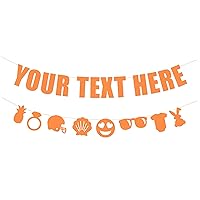 Your Text Here banner - Funny Rude Customize Your Party Banner Signs | Custom Text/Phrase Banner | Make Your Own Banner Sign | StringItBanners (Orange Metallic)