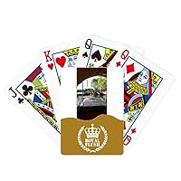 Scene of Outside Art Deco Fashion Royal Flush Poker Playing Card Game