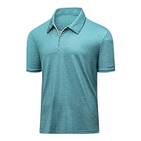 JMIERR Mens Golf Shirt Moisture Wicking Quick-Dry Summer Short Sleeve Casual Zipper Polo Shirts with Pen Pockets