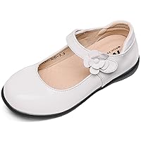 WUIWUIYU Little Big Girl's Mary Jane Shiny School Uniform Shoes Casual Dress Ballet Flats