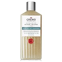 Cremo Rich-Lathering Exfoliating Pacific Sea Salt & Grapefruit Body Wash for Men, A Refreshing Scent with Notes of Fresh Mint, Citron, Cedar and Moss, 16 Fl Oz