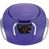 Proscan Elite Portable CD Boombox with AM/FM Radio, Auxiliary - Purple