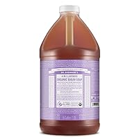 Dr. Bronner’s - Organic Sugar Soap (Lavender, 64 Ounce) - Made with Organic Oils, Sugar and Shikakai Powder, 4-in-1 Uses: Hands, Body, Face and Hair, Cleanses, Moisturizes & Nourishes, Vegan