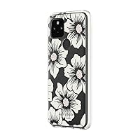 Kate Spade New York Defensive Hardshell Case for Google Pixel 5 - Hollyhock Floral Clear/Cream with Stones