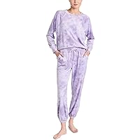 Splendid Women's Long Sleeve Lounge Top and Cozy Bottom Pant Pajama Set Pj