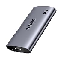 SSK Portable SSD 1TB, up to 2000MB/s External Solid State Drives, USB 3.2 Gen2X2 NVMe SSD External Hard Drive, Ultra Low Power for iPhone 15/ MacBook/Pro/OTG Phone/Laptops