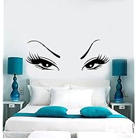 Wall Vinyl Decal Beautiful Oriental Asian Eyes Beauty Hair Salon Bedroom