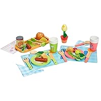 Bluey - Dine in with Bluey Set, 32-Piece Wooden Toy Set with Magic Asparagus, Plates, Utensils & More, Perfect for Role-Play & Imaginative Fun, FSC-Certified, Suitable for 3 Years & Up