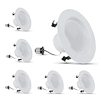 Feit Electric LED 4 Inch Recessed Lights Retrofit with E26 Adaptor, High Output 75W Equivalent 1000 Lumens, 4in Retrofit Downlights Dimmable, 50,000 Hours, 3000 CCT, 6 Pack, LEDR4XHO/930CA/6