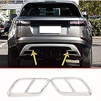 304 Stainless Steel Pipe Throat Exhaust Outputs Tail Frame Trim Cover 2Pcs For Land Rover Range Rover Velar 2017 2018 2019 Auto Accessories