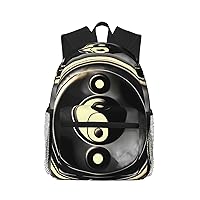 Yin Yang Pattern Print Backpack For Women Men, Laptop Bookbag,Lightweight Casual Travel Daypack