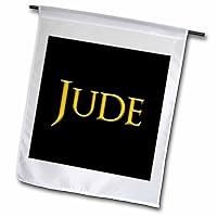 Jude Trendy American Name Charm - Yellow on Black Flags