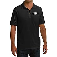 White Ford Oval Crest Chest Print Pique Polo Shirt