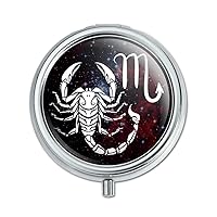 Scorpio Scorpion Zodiac Sign Horoscope in Space Pill Case Trinket Gift Box