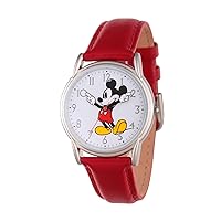 Mickey Mouse Adult Classic Cardiff Articulating Hands Analog Quartz Leather Strap Watch