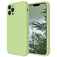 Cordking iPhone 11 Pro Max Case, Silicone [Square Edges] & [Camera Protecion] Upgraded Phone Case with Soft Anti-Scratch Microfiber Lining, 6.5 inch, Tea Green
