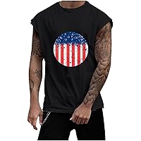 Sleeveless Tops for Men Casual Summer Graphic Printing Tanks Vest Pullover Round Neck Sports Breathable Cloth Tee