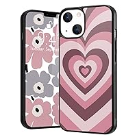 QISHANG Gradient Pink Heart Pattern Designed for iPhone 13 Pro Case Shockproof Anti-Scratch Protective Cover Hard Aluminum Back Case Slim Cell Phone Cases iPhone 13 Pro for Girls Women