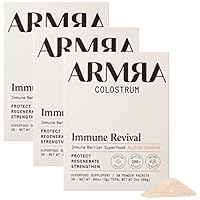 ARMRA Colostrum™ Premium Powder, Grass Fed, Gut Health Bloating Immunity Skin & Hair, Contains 400+ Bioactive Nutrients, Keto, Gluten & Fat Free (Blood Orange Bundle | 90 Servings)