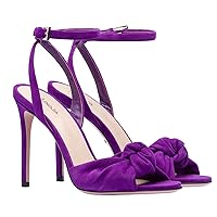 Unisex Men's Women's Knotted Heeled Sandals Suede Sexy Open Toe Slingback Ankle Strap Stripper Club Pole Dance Wedding Dress High Heels Pump Shoes