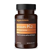 Amazon Elements Vitamin K2 100 mcg, Vegan, 65 Capsules, 2 month supply (Packaging may vary)
