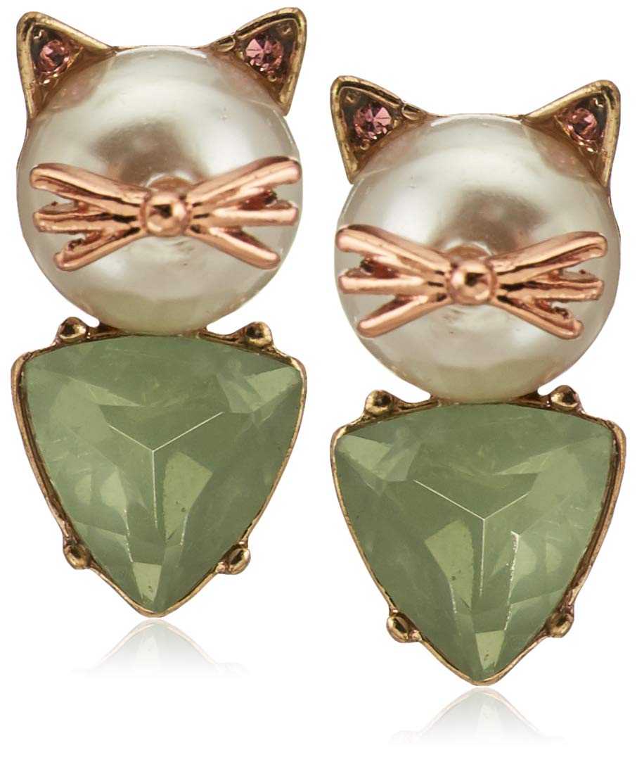 Betsey Johnson Cat Stud Earrings