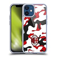 Officially Licensed AC Milan Camouflage Crest Patterns Soft Gel Case Compatible with Apple iPhone 12 Mini and Compatible with MagSafe Accessories
