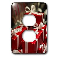 3dRose Danita Delimont - Christmas - Gift shop, wrapped presents with red boxes and white bows. - 2 plug outlet cover (lsp_313066_6)