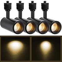 12W Zoomable Led Track Lighting Heads,Dimmable H Type Track Light Heads for Accent Retail Artwork,Kitchen,110v Track Light Halo Type 4000K Daylight CRI90+ -4 Pack (Black)