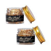 BeePoint 24K Edible Gold Foil Flakes - 80mg Gold Flakes for Cake Decorating, Baking & Cooking, Art Crafts & DIY Projects, Nails, Candles, Makeup, Painting, Food and Cooking, Makeup & Home