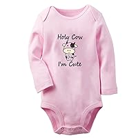 Holy Cow I'm Cute Novelty Rompers Newborn Baby Bodysuits Infant Jumpsuits Outfits Long Sleeves Clothes