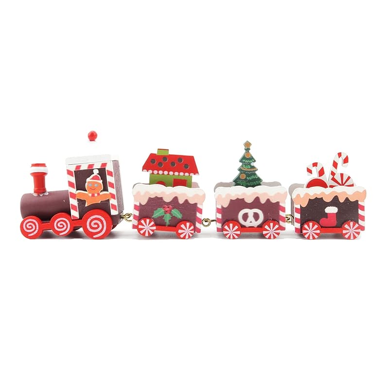 Mua MVNISE Christmas Wooden Train Ornament, Mini Painted Train ...