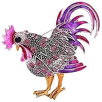 Statement Rooster Cock with Rhinestones Brooch Pins for Unisex Child,Women,Men Clothing Decorate