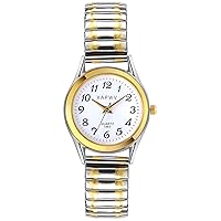 JewelryWe Women's Elegant Analogue Quartz Watch with Digital Dial and Elastic Alloy Strap Gold/Silver