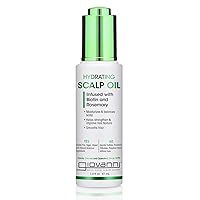 GIOVANNI Hydrating Scalp Oil - Moisturizes & Balances Scalp, Helps Strengthen & Improve Hair Texture, Smooths Frizz, Infused with Biotin and Rosemary, Vegan Friendly, Cruelty Free - 1.4 oz