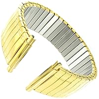 16-22mm Milano Stainless Steel Fancy Gold Tone Mens Expansion Watch Band