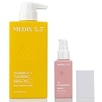 MEDIX Vitamin C Anti Aging Body Cream + 3% Hyaluronic Acid Hydrating Booster Serum Set