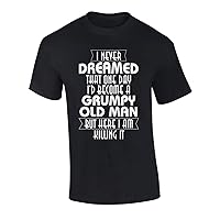 Funny Grumpy Old Man Graphic Short Sleeve Tee Shirt Black