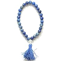 Lapis Lazuli Elastic Japa Mala Bracelet 27+1 Bead Enhances Strength