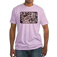Fitted T-Shirt I Love Wine Corks - Pink, Medium