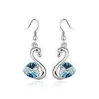 swan crystal pendant earring s fashion hoop earrings