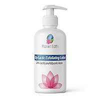 20% Gly-Lactic Acid Face and Body Skin Cream Exfoliating Lotion - 10% Glycolic and 10% lactic Acid for Exfoliation (16 oz) with Hyaluronic Acid, Jojoba, Shea Butter, Aloe Vera, Ultra moisturizing Lotion with fruit acids. Use on face and body