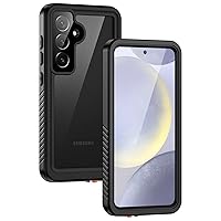 Lanhiem for Samsung Galaxy S24 Case, IP68 Waterproof Dustproof, Built-in Screen Protector, Rugged Full Body Shockproof Protective Cover for Galaxy S24 5G 6.2 Inch, Black/Clear