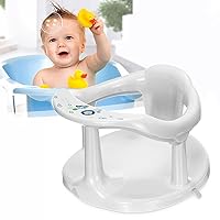 Baby Bathtub Seat，Baby Bath Seat for Tub Sit Up，Baby Shower Chair，Newborn Baby Bath Seat，Infant Cute Bathtub Support，6-18 Months with Backrest Support and Suction Cups Tub Seats for Babies (White)